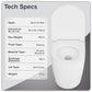 Baridi Back-to-Wall Toilet with Soft Close Seat & Rimless Flush � White DH334