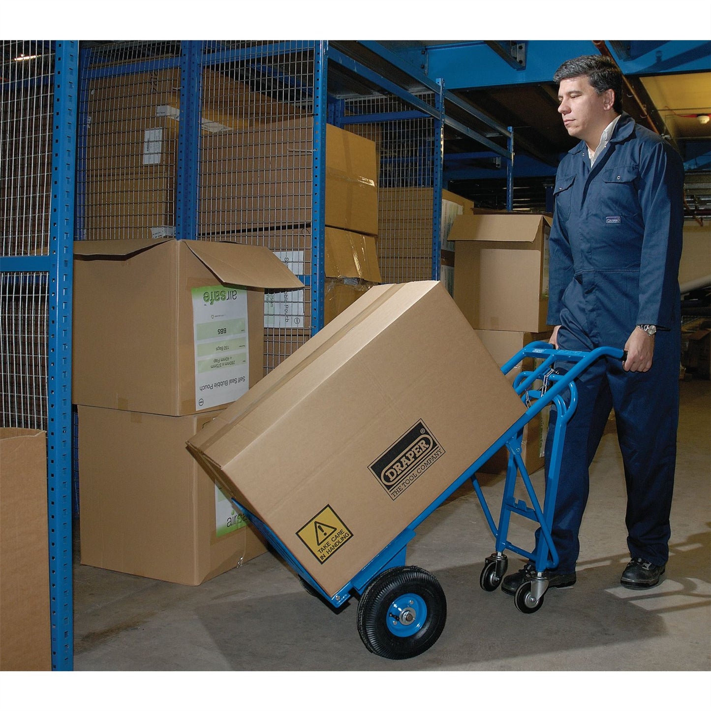 Draper 85673 - 3 in 1 Heavy Duty Steel Frame Sack Truck Sack Barrow