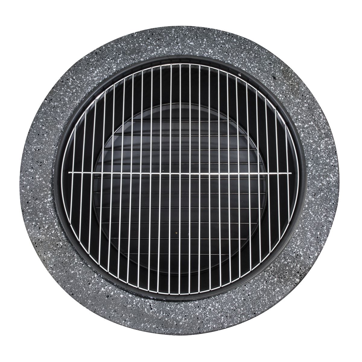 Sealey Dellonda Round MgO Fire Pit with BBQ Grill, 75cm, Safety Mesh Screen - Dark Grey DG191
