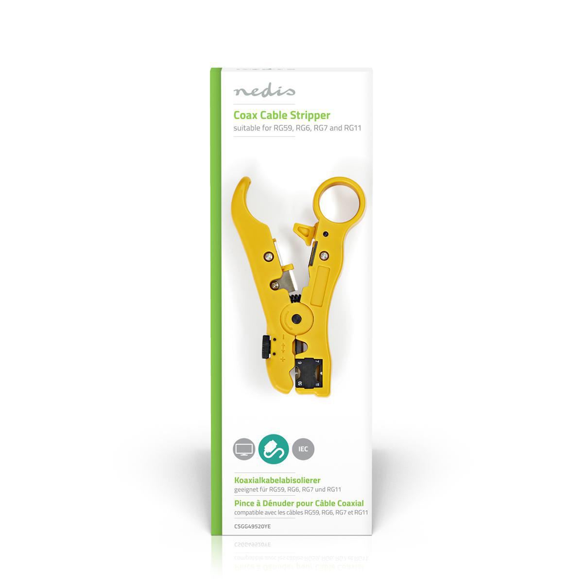 Nedis Coax Cable Stripper RG59 to RG6 to RG7 to RG11 - CSGG49520YE