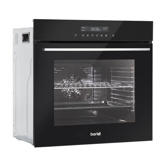 Sealey Baridi 60cm Built-In Fan Assisted, Single, Integrated 10 Function Electric Oven, Touchscreen Controls, 72L Capacity, Black DH199