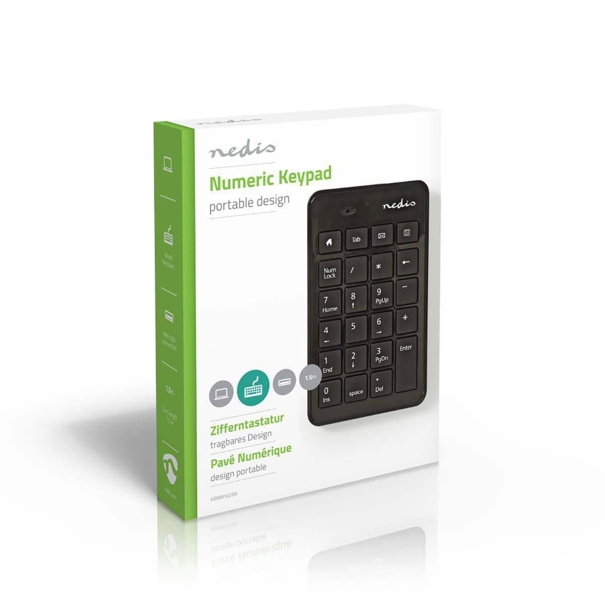 Nedis Wired Numeric Keypad USB Black KBNM100BK