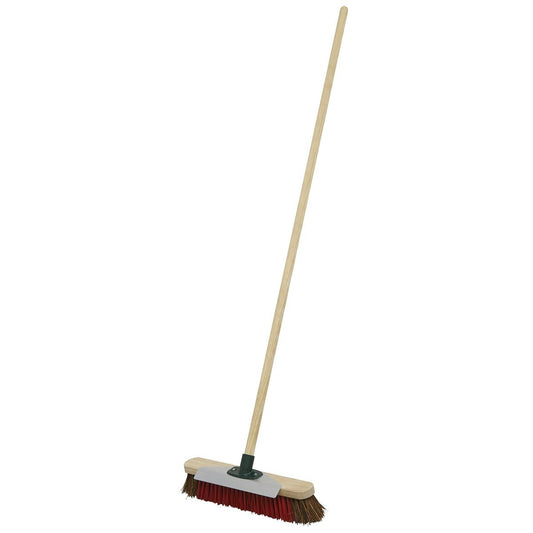 Sealey Heavy-Duty Stiff/Hard Bristle Broom with Scraper 16"(405mm) BM16SC