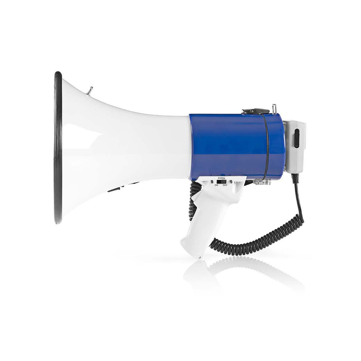 Nedis Megaphone 25W 1500m Range Detachable Microphone White/Blue MEPH200WT