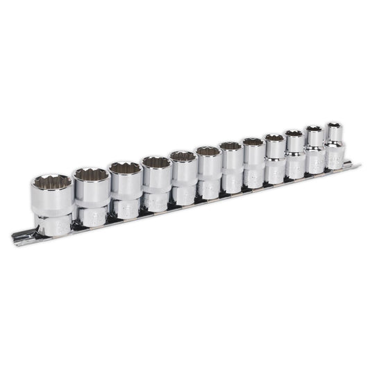 Sealey Socket Set 12pc 1/2"Sq Drive 12pt WallDrive Metric AK2684