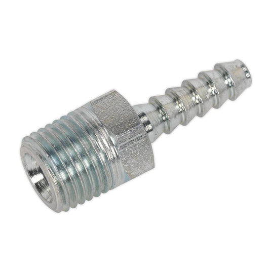 Sealey Screwed Tailpiece Male 1/4"BSPT - 3/16" Hose Pack of 5 AC38
