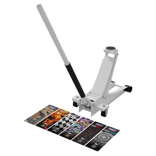 Sealey Low Entry Custom Design Trolley Jack w/ Rocket Lift 2 Tonne White 2000CW