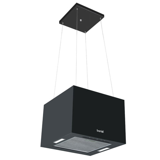 Baridi Square Island Cooker Hood 40cm - Black DH109
