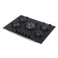 Baridi 70cm Gas Hob Matt Black with 5 Burners Cast Iron Supports & Auto Ignition