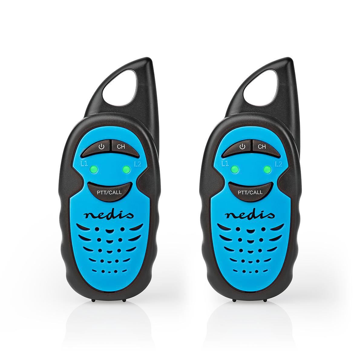 Nedis Walkie-Talkie Range 3 km 3 Channels PTT 2 Pieces Blue/Black - WLTK0300BU