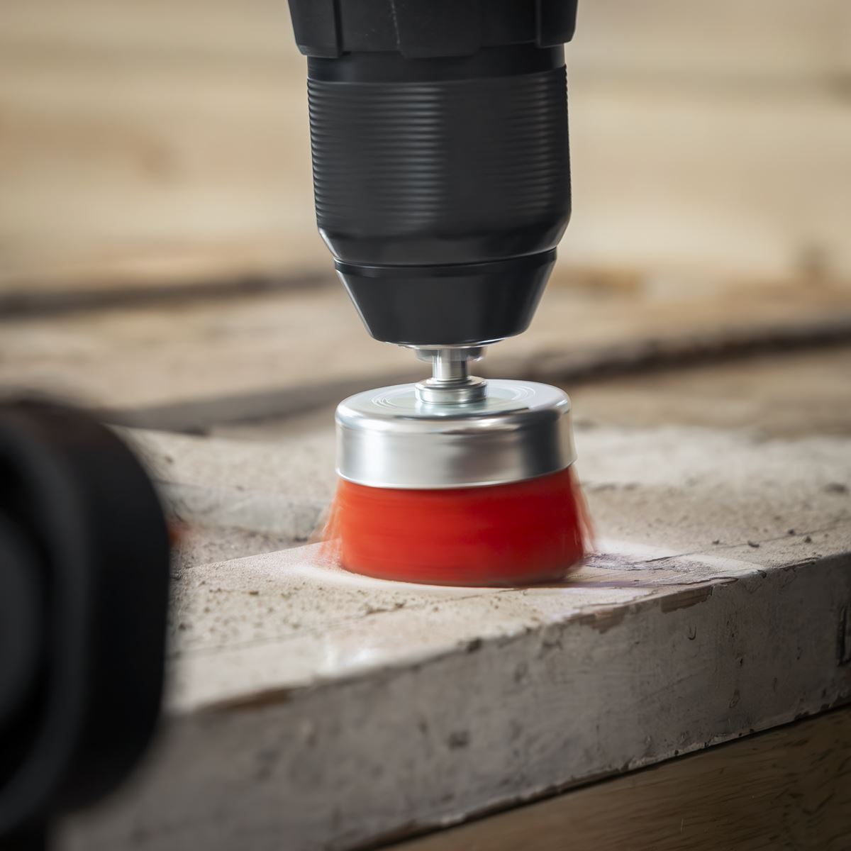 Sealey Nylon Filament Cup Brush 50mm with 6mm Shaft NFB50