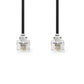 Nedis Telecom Cable RJ11 Male to RJ11 Male 5m Black TCGP90200BK50