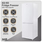 Baridi  60/40 Smart Frost Fridge Freezer 227L Capacity � White DH326