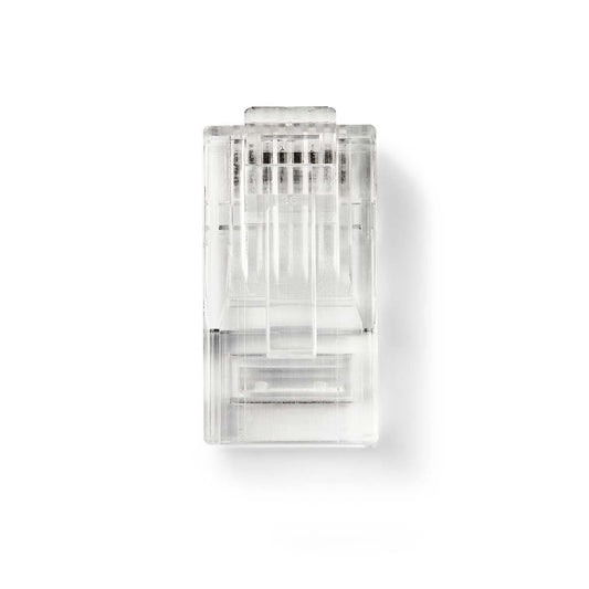 RJ45 Connector Male Stranded UTP CAT6 Straight Gold Plated 10x PVC Transparent