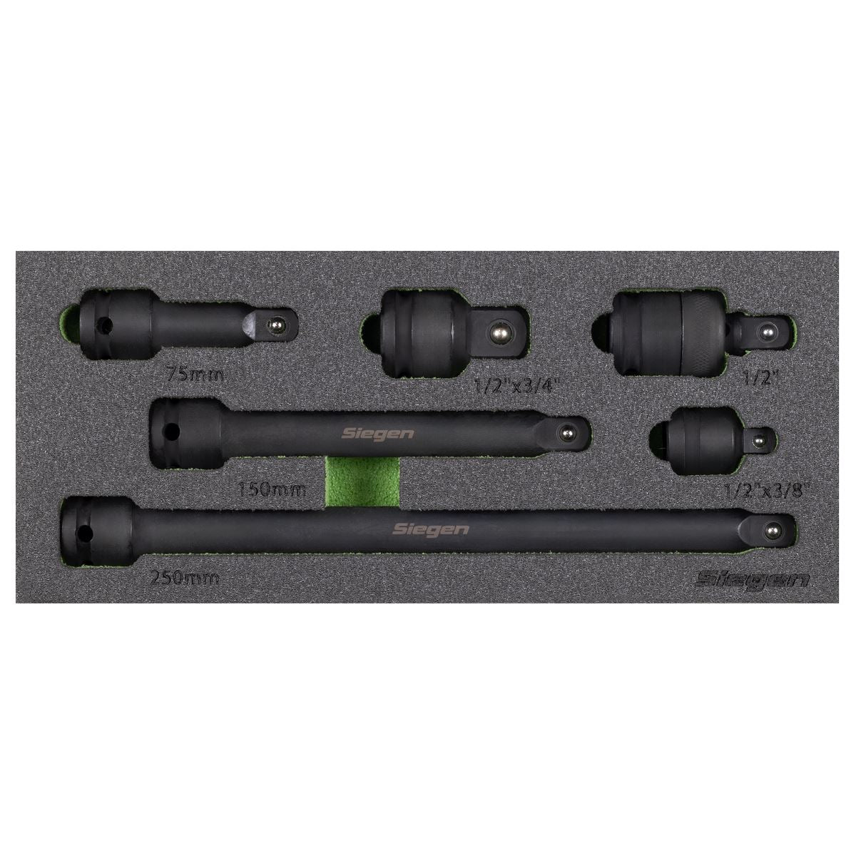 Sealey Siegen Impact Adaptor & Extension Bar Set 1/2"Sq Drive 6pc S01323