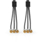 Composite Video Cable 3x RCA Male to 3x RCA Male Gun Metal Grey Braided Cable - CVTB24300GY20