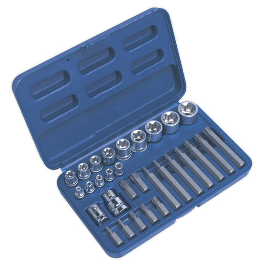 Sealey TRX-Star* Socket & Bit Set 30pc 1/4", 3/8" & 1/2"Sq Drive AK619