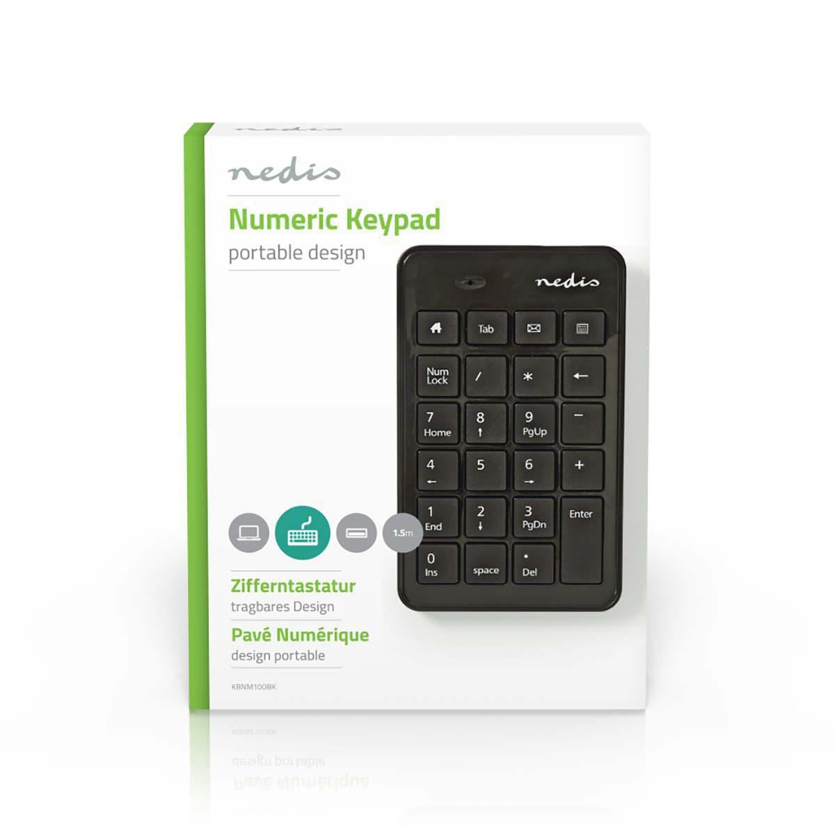 Nedis Wired Numeric Keypad USB Black KBNM100BK