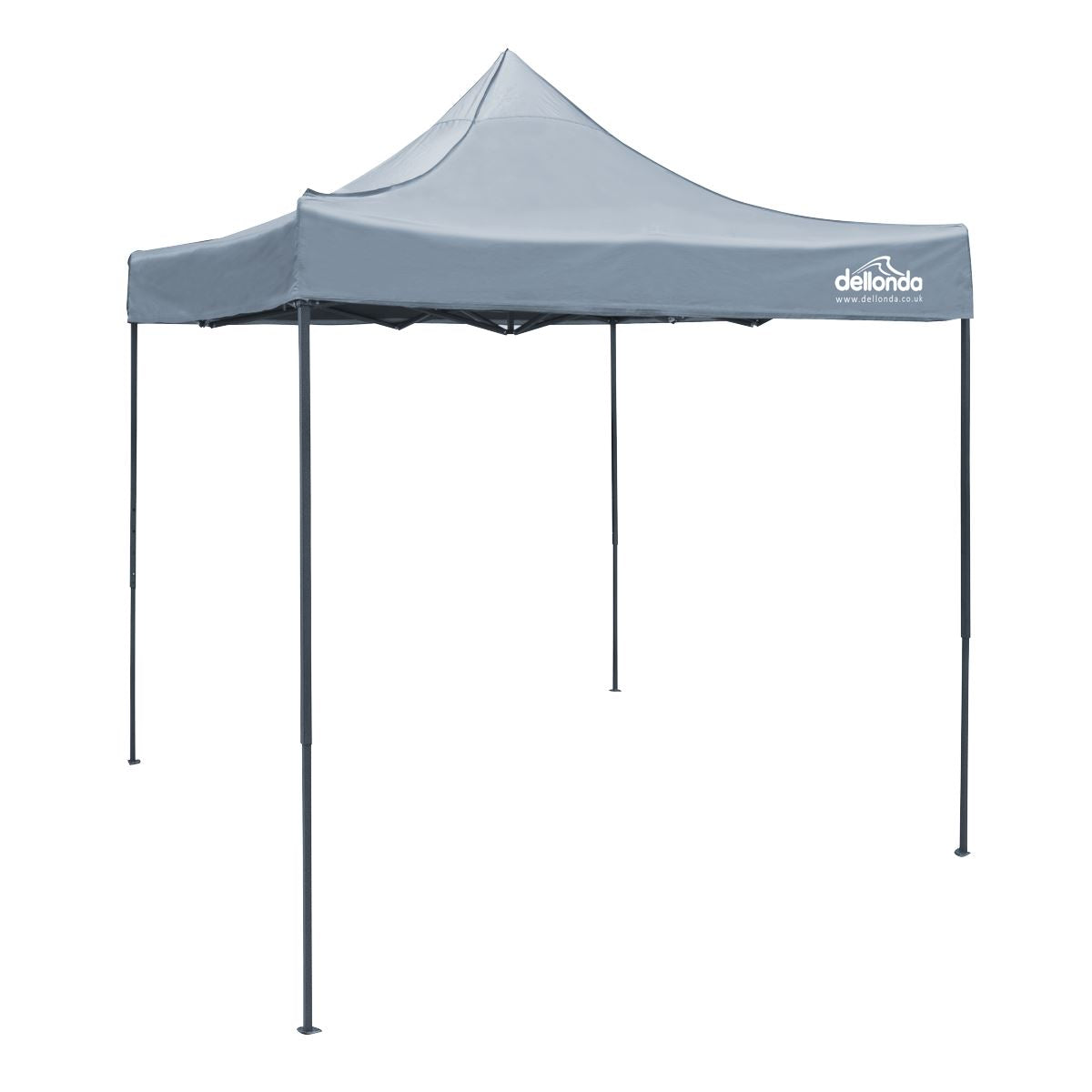 Dellonda 2x2m Pop-Up Gazebo Water Resistant Fabric w/Carry Bag/Rope/Stakes -Grey