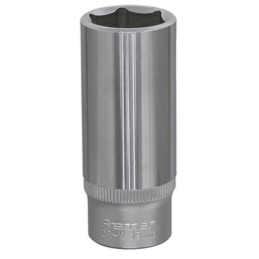 Sealey WallDrive Socket 19mm Deep 3/8"Sq Drive S3819D