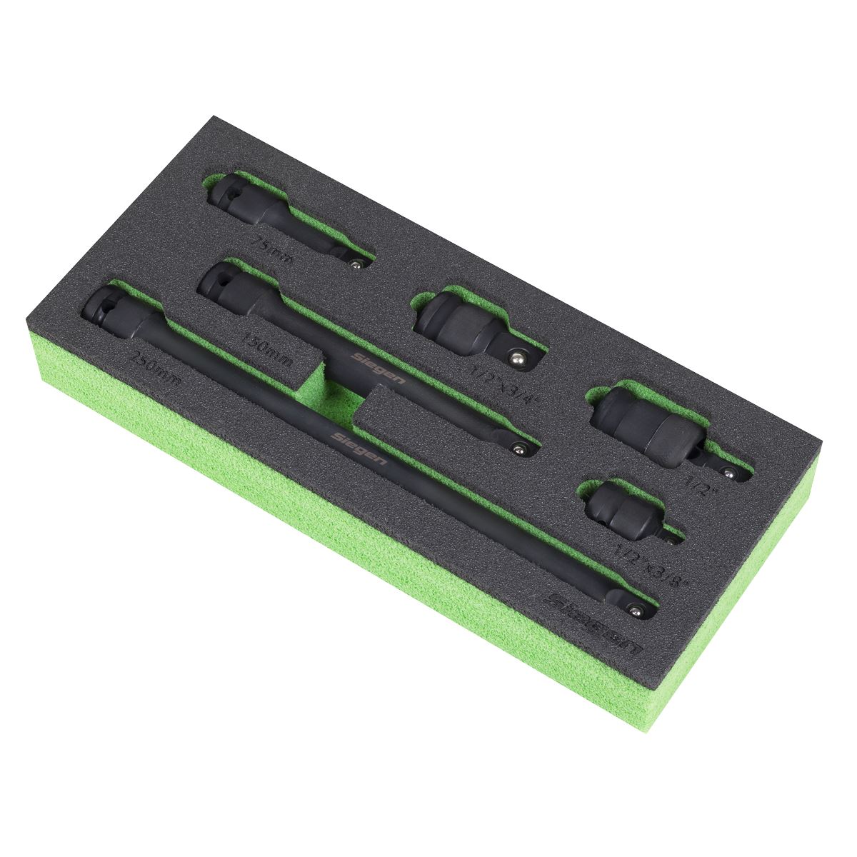Sealey Siegen Impact Adaptor & Extension Bar Set 1/2"Sq Drive 6pc S01323