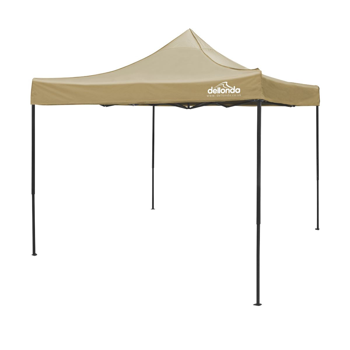 Dellonda Premium 3 x 3m Pop-Up Gazebo, PVC Coated, Water Resistant Fabric, Supplied with Carry Bag, Rope, Stakes & Weight Bags - Beige Canopy DG130
