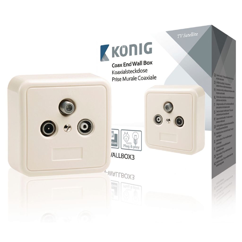 Konig End type wallbox TV/FM/SAT - SWBX100WT