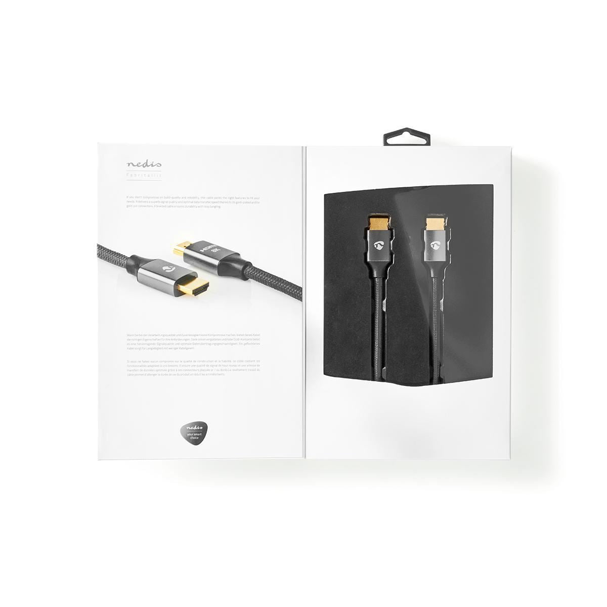 Ultra High Speed HDMI Cable HDMI to HDMI Gun Metal Grey Braided Cable 2m - CVTB35000GY20