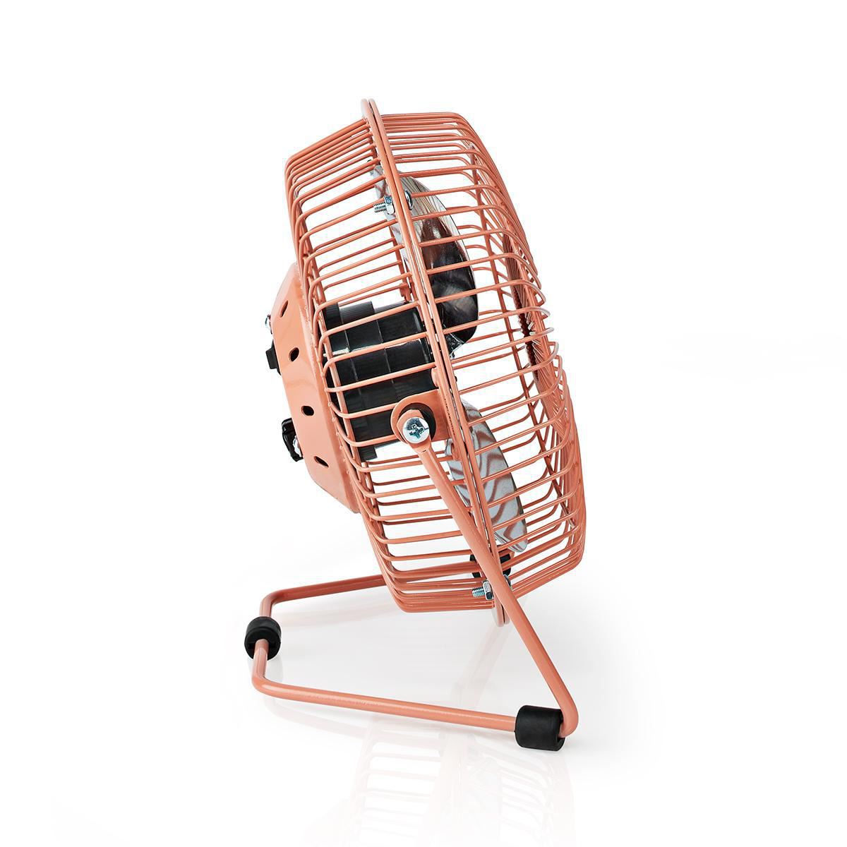 Nedis Metal Mini Fan 15cm Diameter USB Powered Vintage Pink - FNDK1PK15