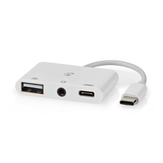 USB Multi-Port Adapter USB2.0 USB-C Male USB-A Female/USB-C Female/3.5mm Female 480Mbps 0.10m Nickel