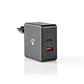 Nedis Wall Charger 3.0A USB (QC)/USB-C Power Delivery 30W Black WCPD30W110BK