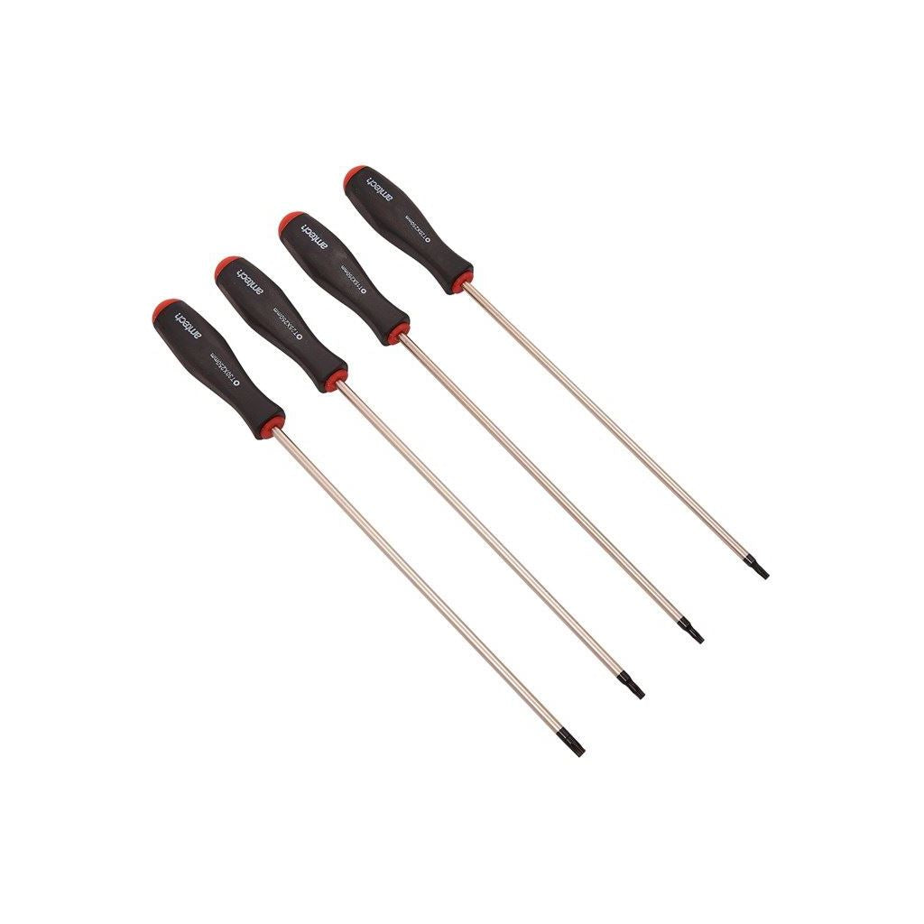 4 Piece Long Reach Torx Screwdriver Set T15 To T30 250mm Long Blade Magnetic Tip - L0528