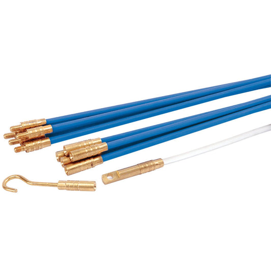 Draper 45274 - Cable Access Rod Kit - 10 x 1m Rods & Accessory Puller Kit