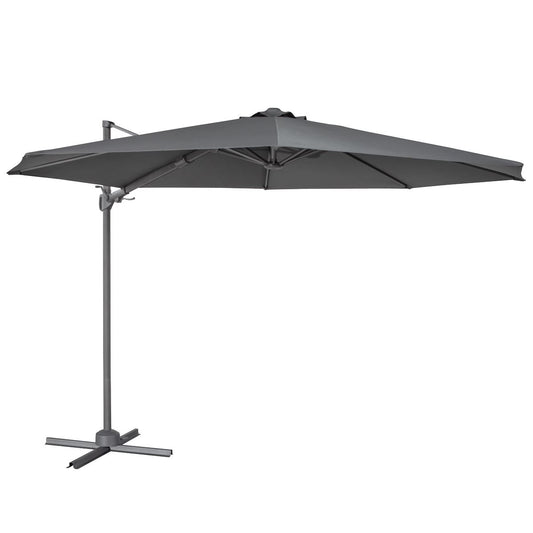 Dellonda Cantilever Parasol with 360� Rotation, Tilt & Cover 3m - Grey DG267