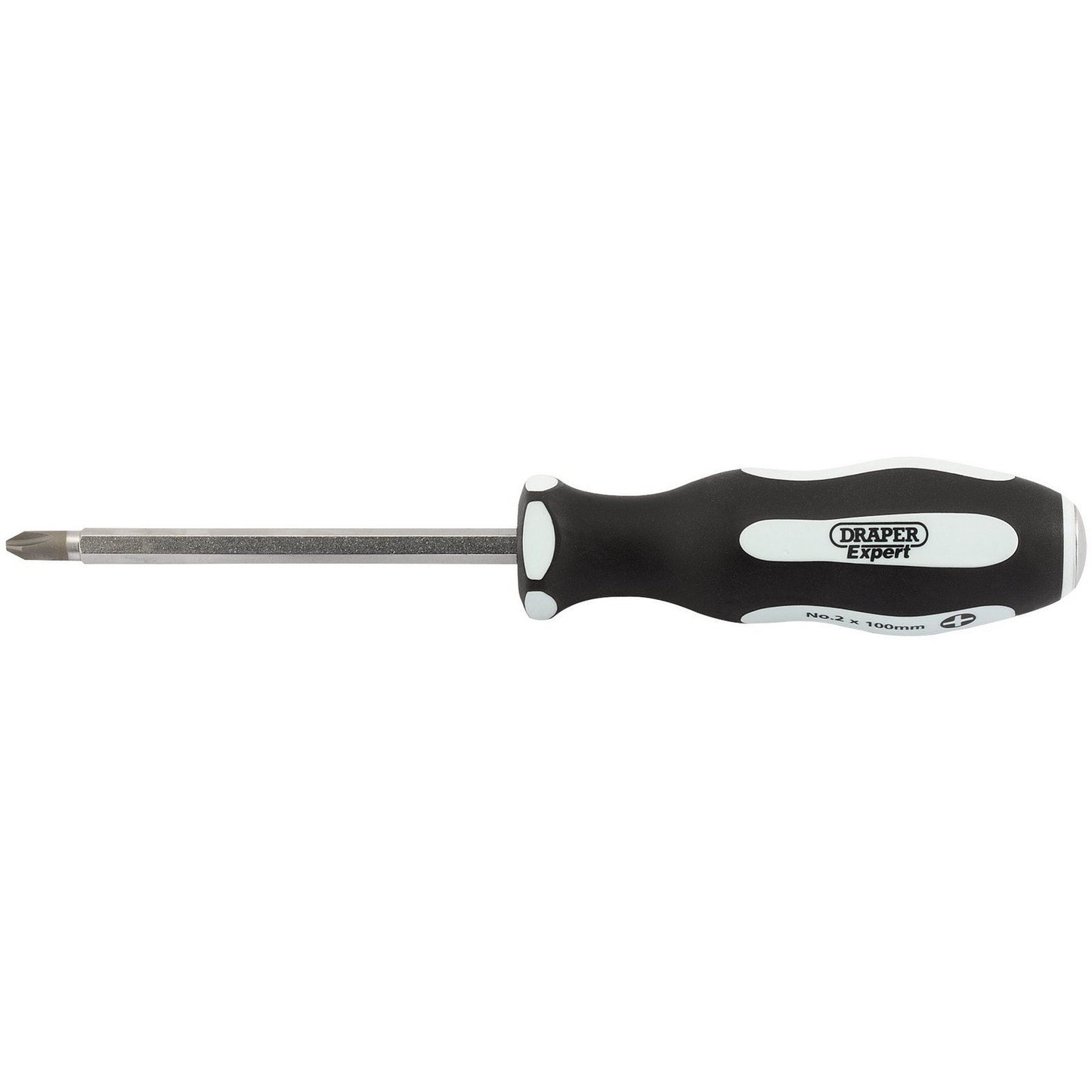 Draper Pound Thru' Cross Slot No:2 x 100mm Soft Grip Screwdriver - 35223