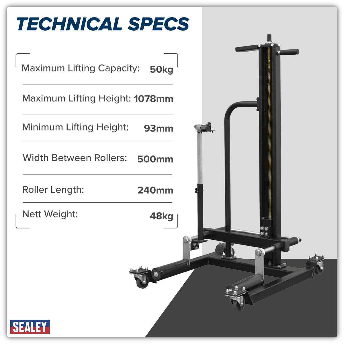 Viking Quick Lift Wheel Removal/Lifter Trolley 50kg Capacity WD50QLS