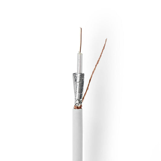 Nedis Coax Cable On Reel RG59U 75 Ohm Double Shielded ECA 50m Coax PVC White