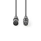 Nedis Digital DMX Cable 110 Ohm XLR 3-Pin Male to XLR 3-Pin Female 3m Grey - COTH15012GY30