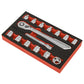 Sealey Low Profile Socket Set 15pc 1/2"Sq Drive Metric - Platinum AK5787