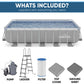 Dellonda 21ft Deluxe Rectangular Swimming Pool, Step Ladder Pool & Ground Covers
