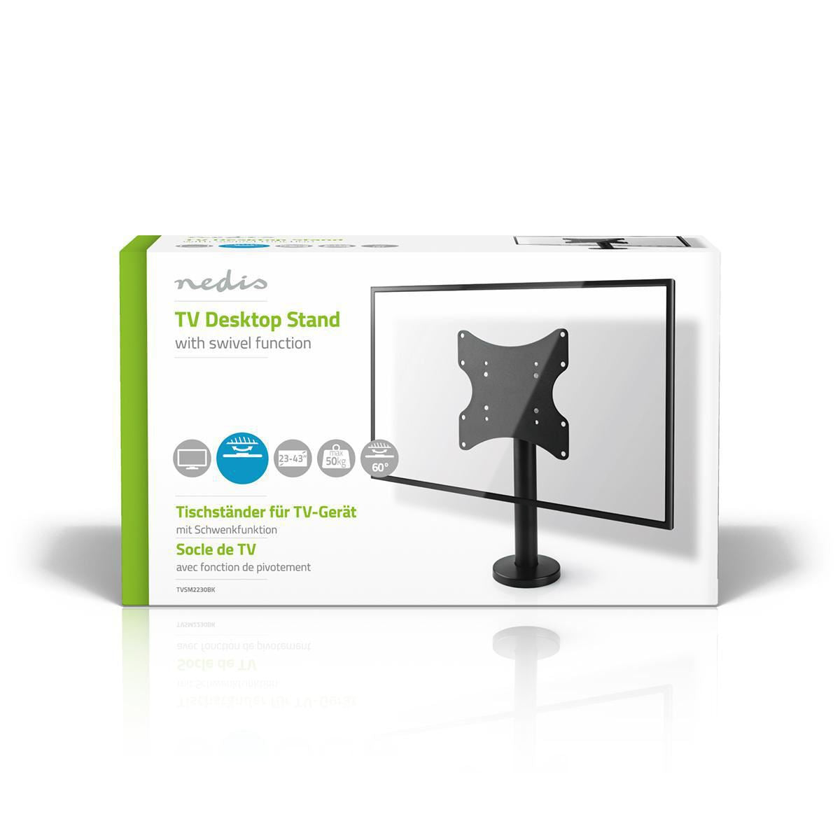 TV Mount Swivel Bolt-Down Desktop 23 to 43" Max. 50 kg +/- 30° Swivel Range