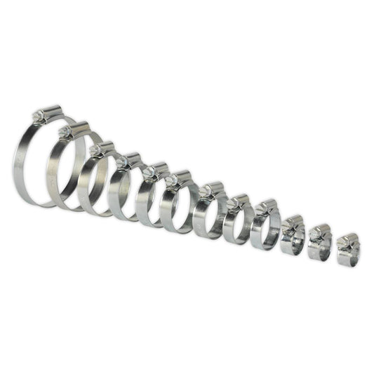 Sealey Hose Clip Assortment 85pc 8-57mm Zinc Plated SHCS3