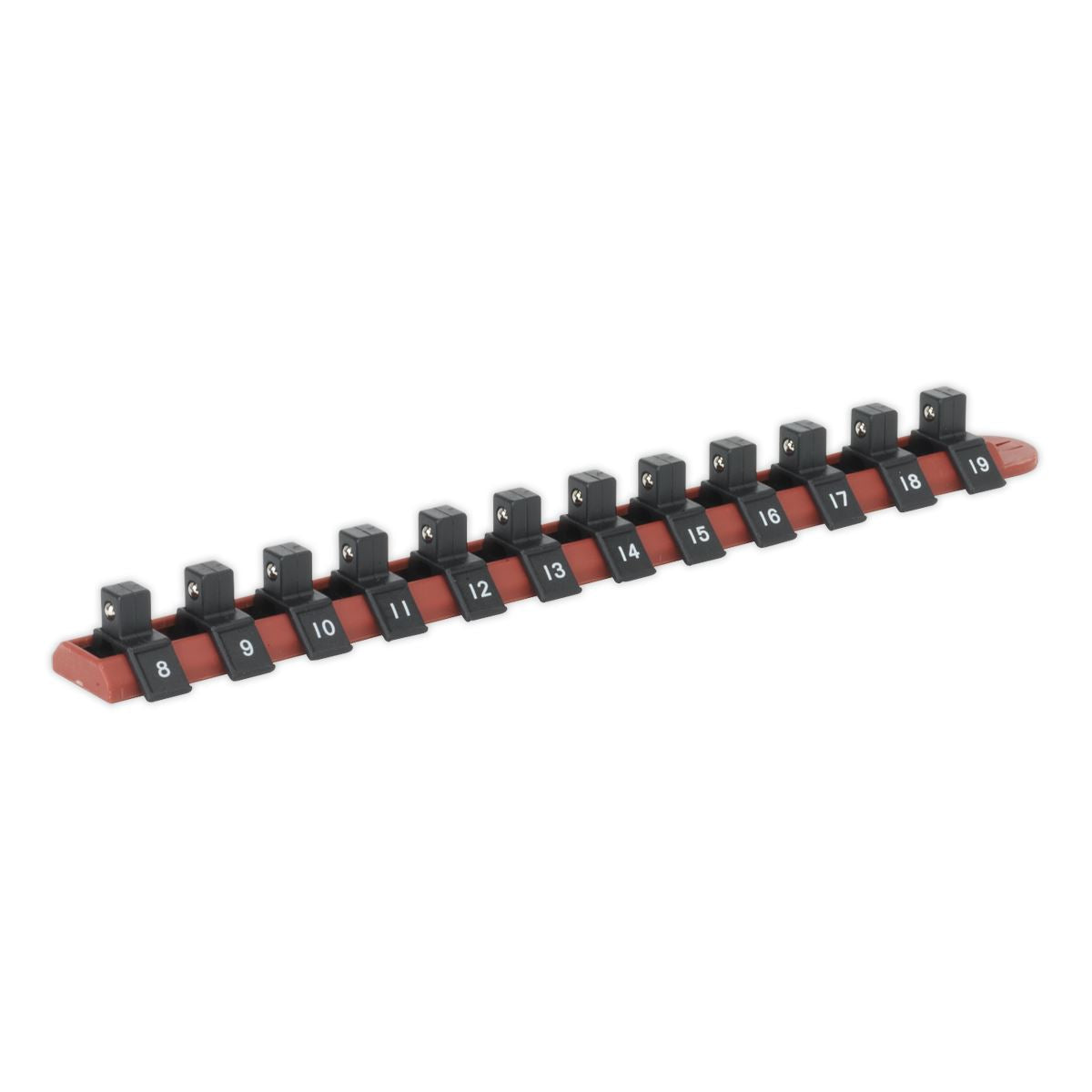 Sealey Socket Retaining Rail with 12 Clips 3/8"Sq Drive AK3812