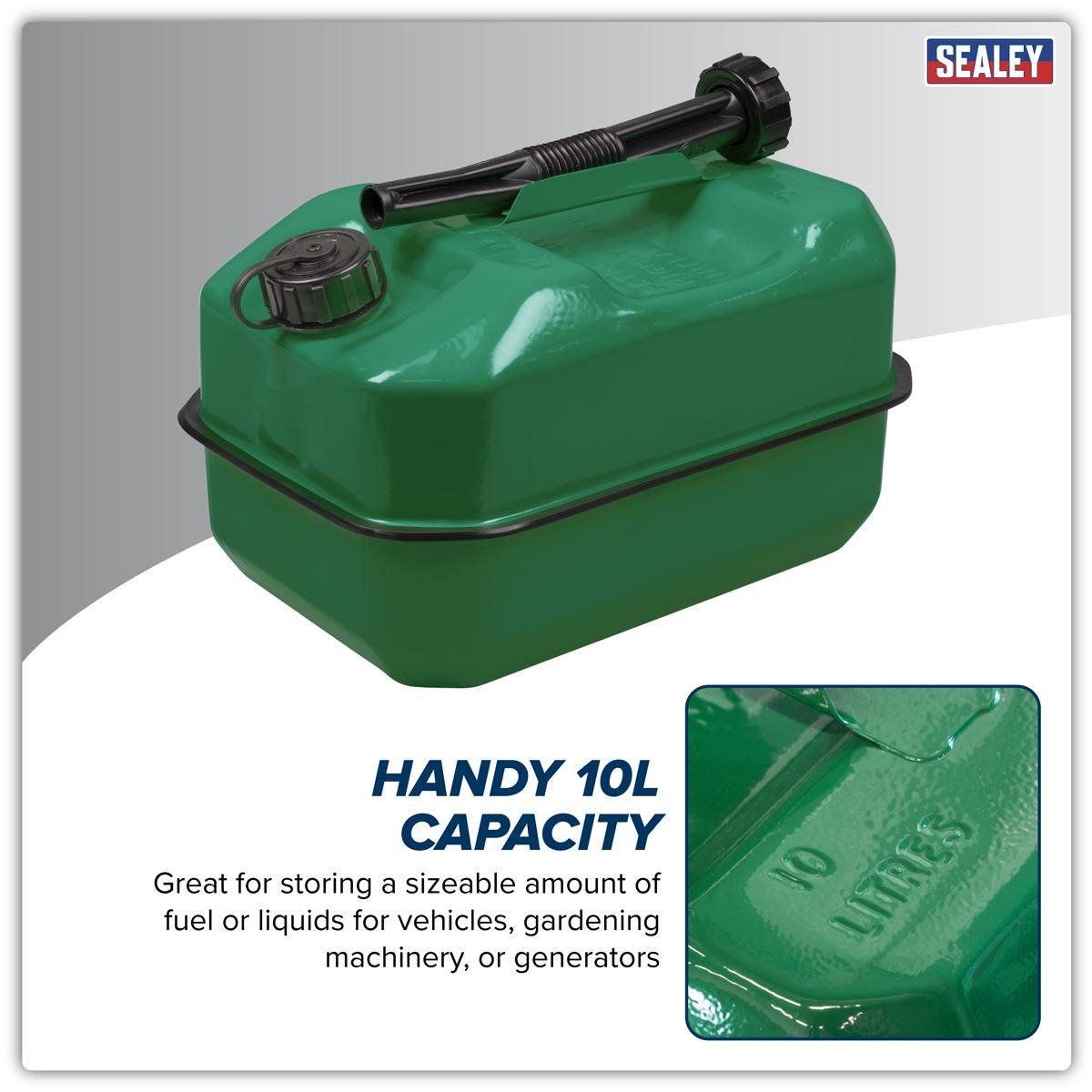 Sealey Jerry Can 10L - Red JC10RR