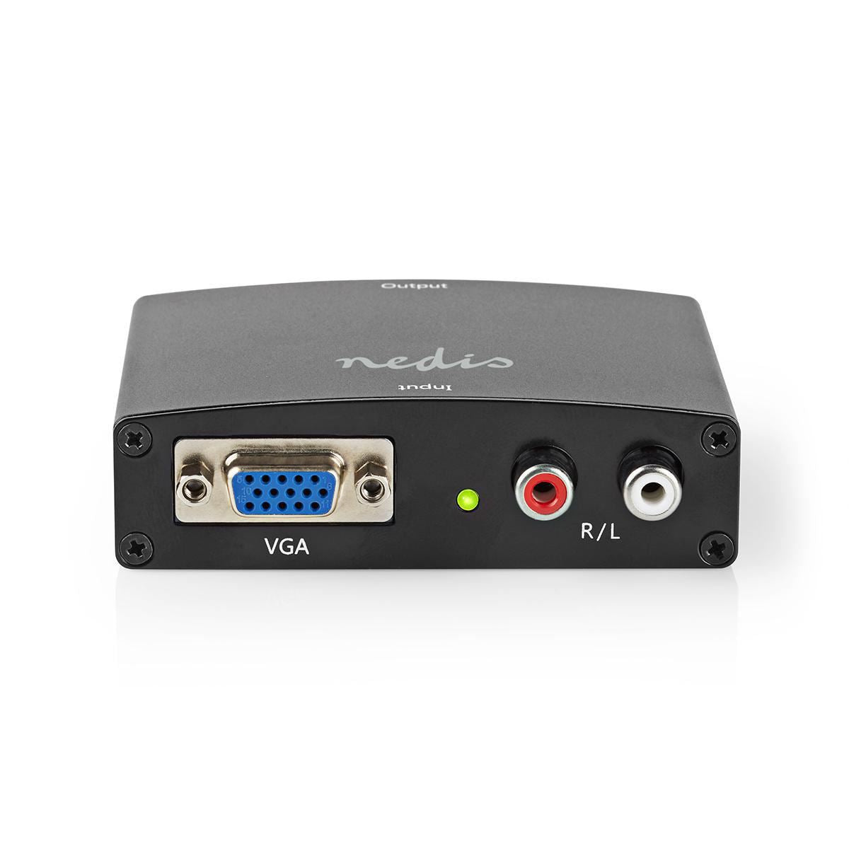 Nedis VGA to HDMI Converter 1-Way to VGA + 2x RCA (L/R) Input HDMI Output - VCON3454AT