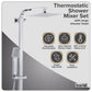 Baridi Thermostatic Shower Mixer Set, 20x20cm Square Head, Adjustable Rail - Chrome DH316