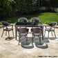 Dellonda Armchair Weather Resistant PP Body Stackable x 6, Dark Wood DG205