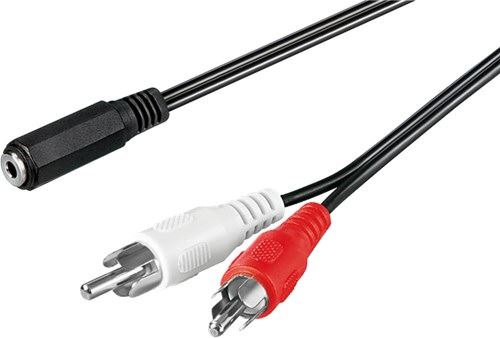 Goobay 3.5mm 2x RCA adapter cable black 1.4m 3.5mm female to 2x RCA male