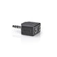 Nedis Stereo Audio Adapter 3.5mm Male to 2x 3.5mm Female 10 pieces (Black