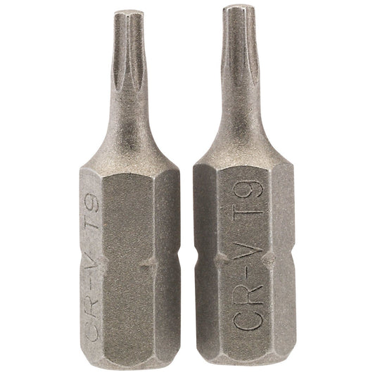 GENUINE Draper T9 1/4" Hex. Draper TX-STAR® Insert Bit 25mm Long x 2 | 66427